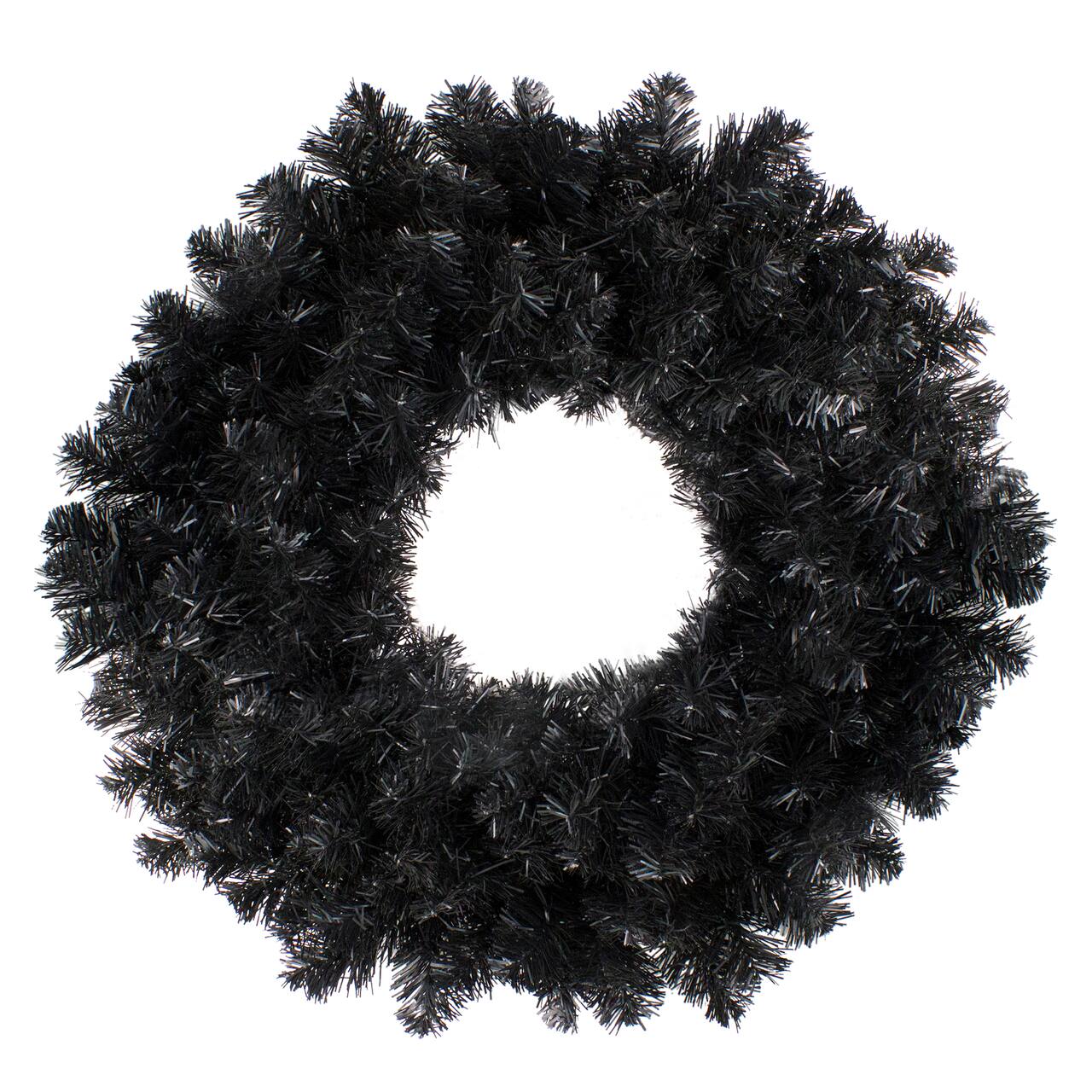 24" Black Unlit Colorado Spruce Artificial Halloween Wreath